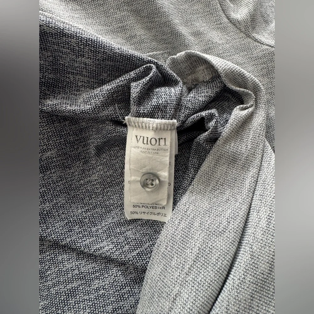 VUORI Ace Polo Shirt Men's Medium Heather Gray S-Sleeve Light Performance